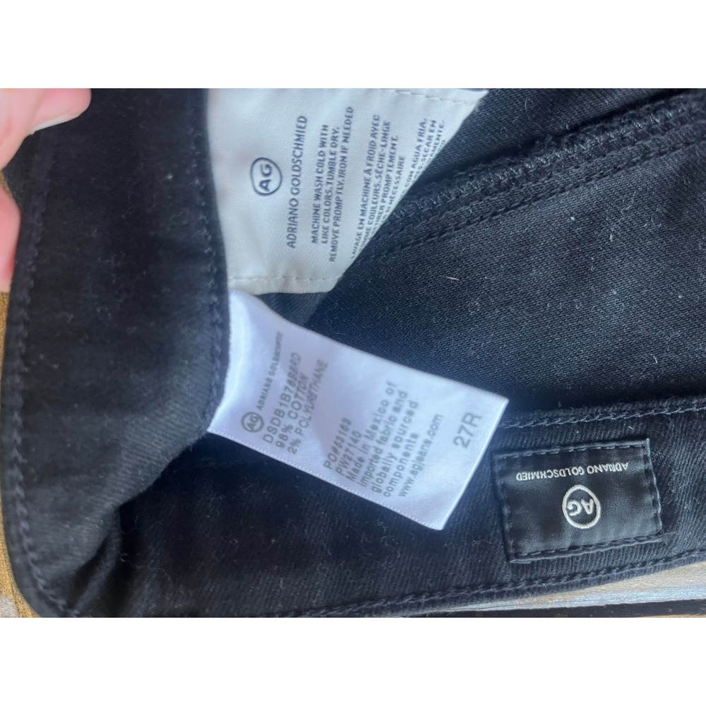 AG Adriano Goldschmied Alexxis Slim High Rise Distressed Black Jeans 27 - Picture 5 of 10